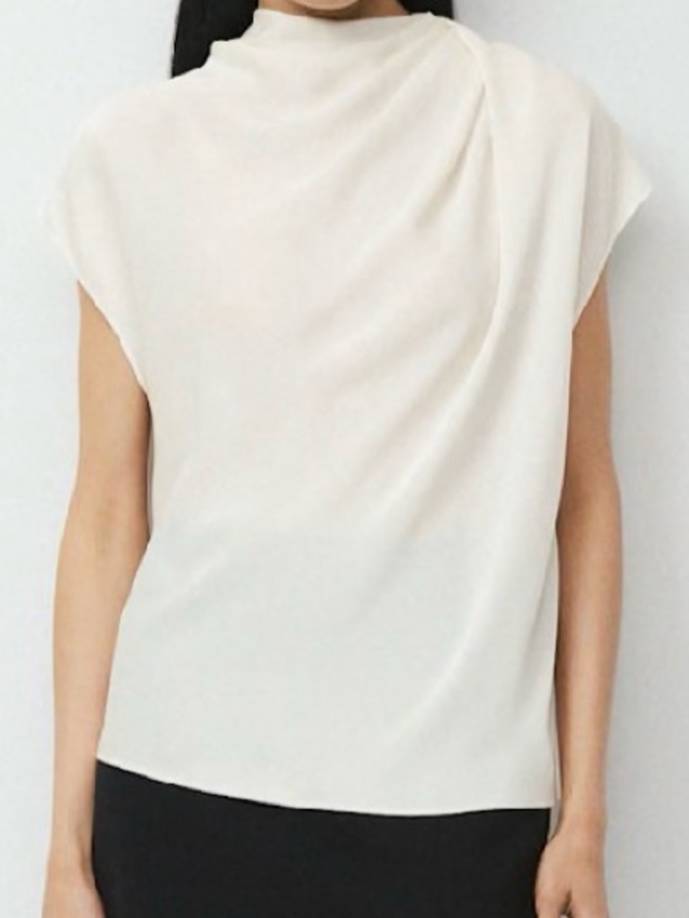 Aritzia Nominee Satin Blouse Light Birch NWT XS